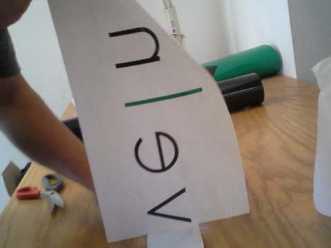 Vinyl lettering application process