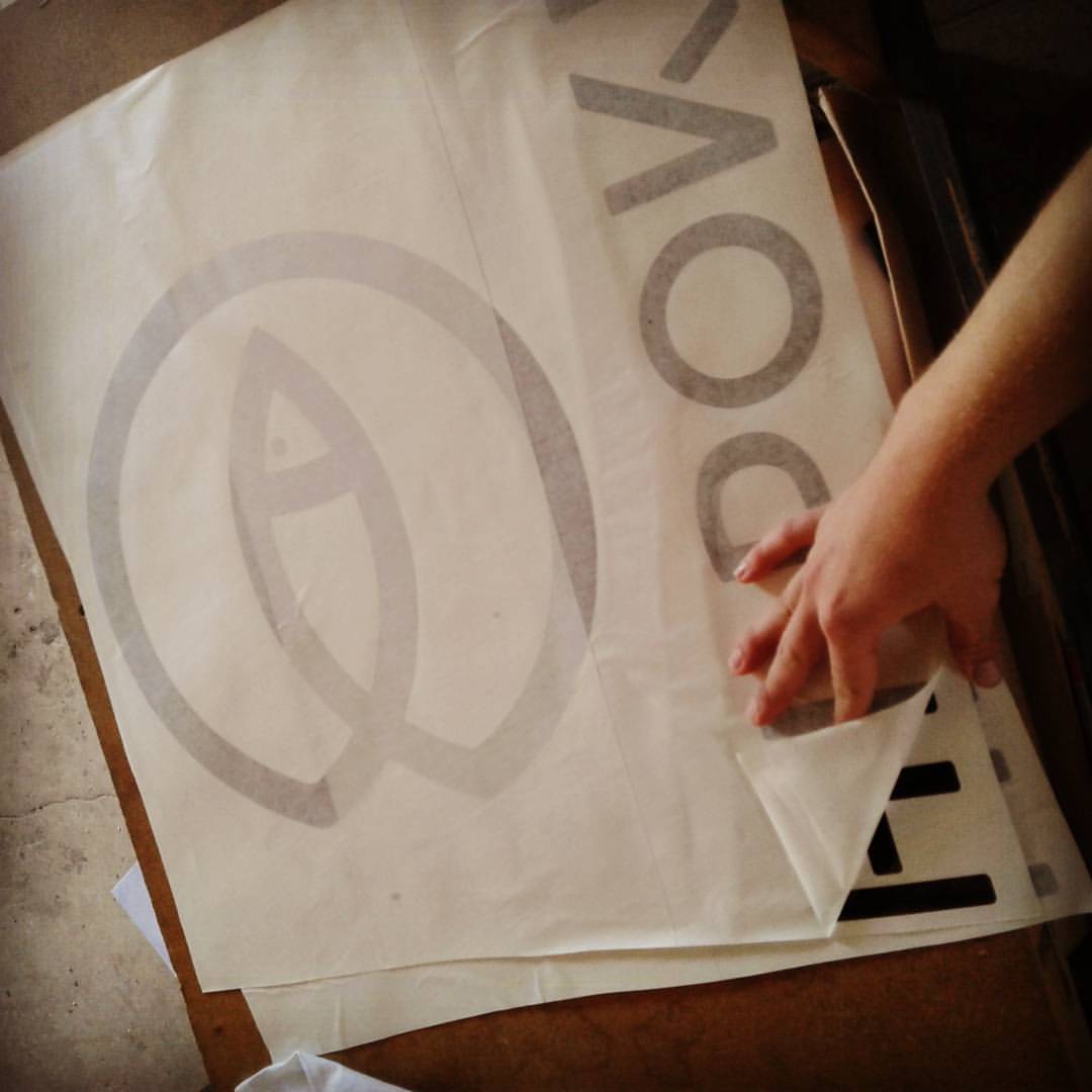 Finished vinyl project on a storefront window