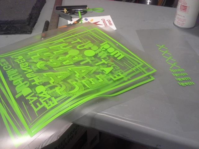 Custom vinyl logo on a business window